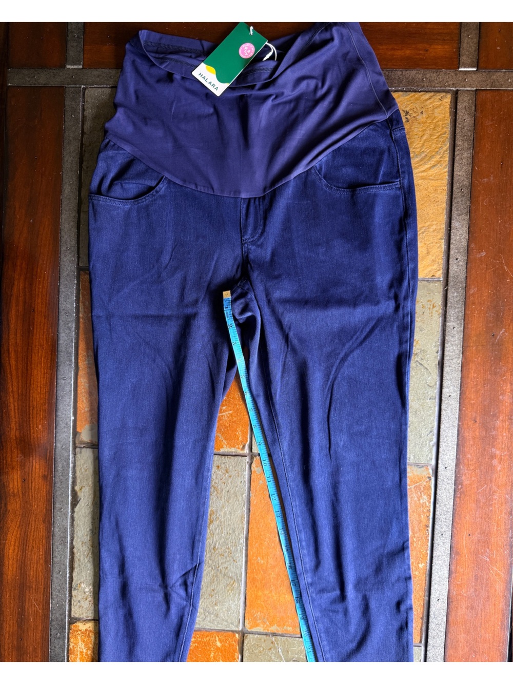 Halara large BNWT navy blue maternity cozy lounge pants pull on flex belly band